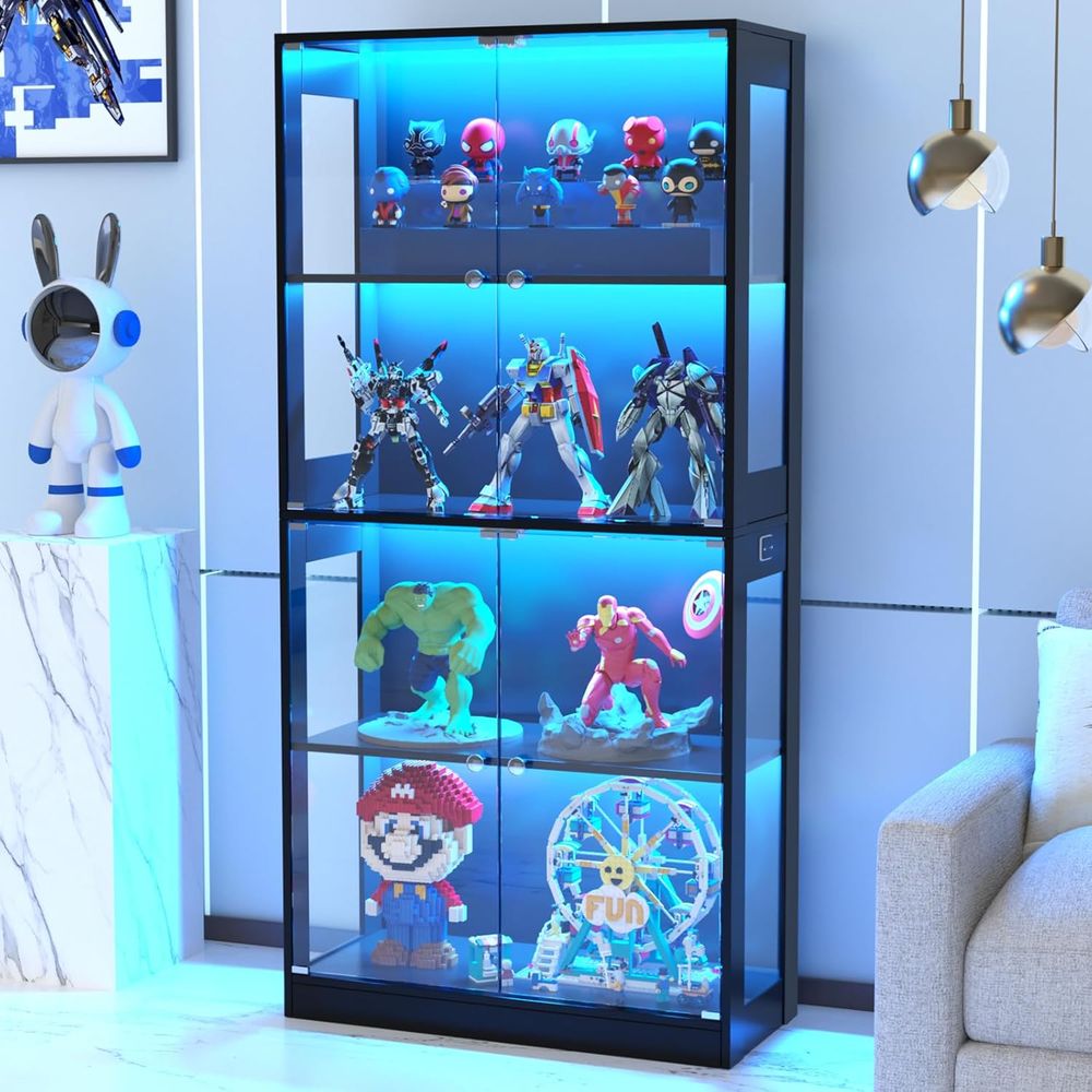 Glass Cabinet Display - Vitrine à portes vitrées 65 pouces,