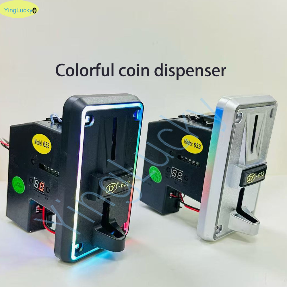 Arcade Ticket Machine - Sélecteur de pièces multi-monnaie LED coloré,