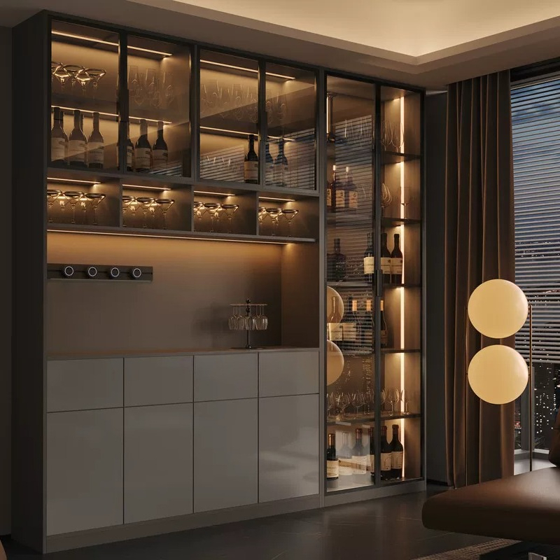 Meuble de rangement de luxe lé - Glass Cabinet Display avis et prix