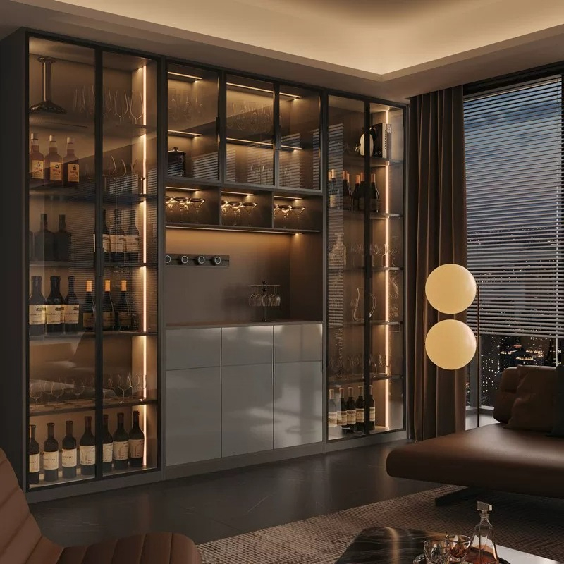 Meuble de rangement de luxe lé - Glass Cabinet Display avis et prix