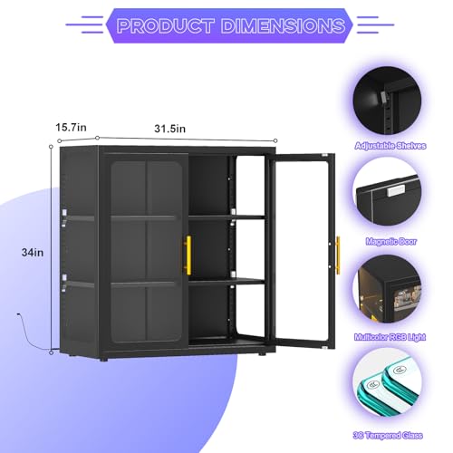 Vitrine avec portes en verre e - Glass Cabinet Display avis et prix