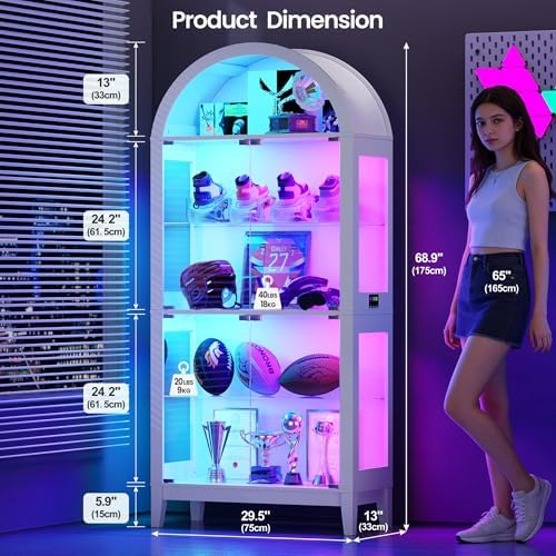 Vitrine en verre cintrée à 5 n - Glass Cabinet Display avis et prix