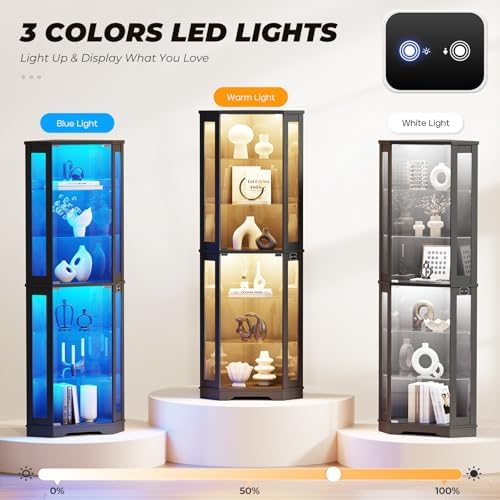 Vitrine d'angle de 71 pouces a - Glass Cabinet Display avis et prix